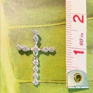 New in box Silver and crystal cross.